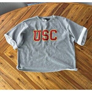 USC Vintage Crop Top Crewneck SweatShirt